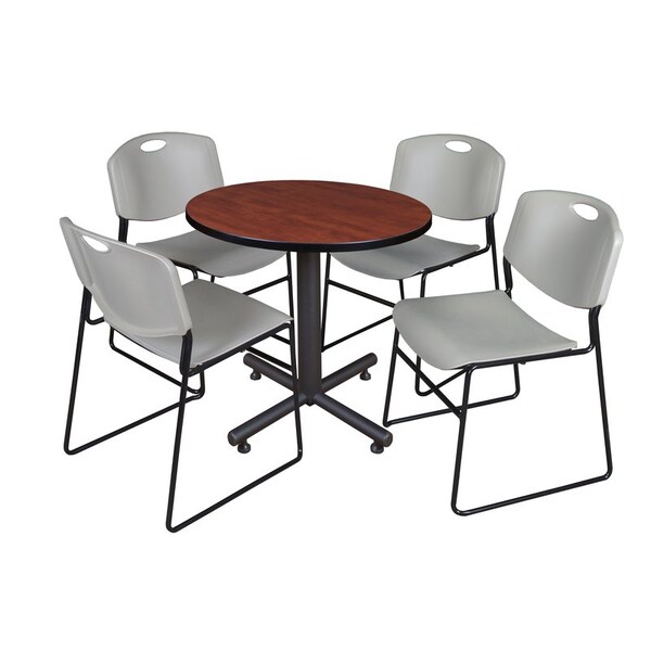 Kobe Kobe Round Table & Chair Set, Wood, Metal, Polypropylene Top TKB30RNDCH44GY - main